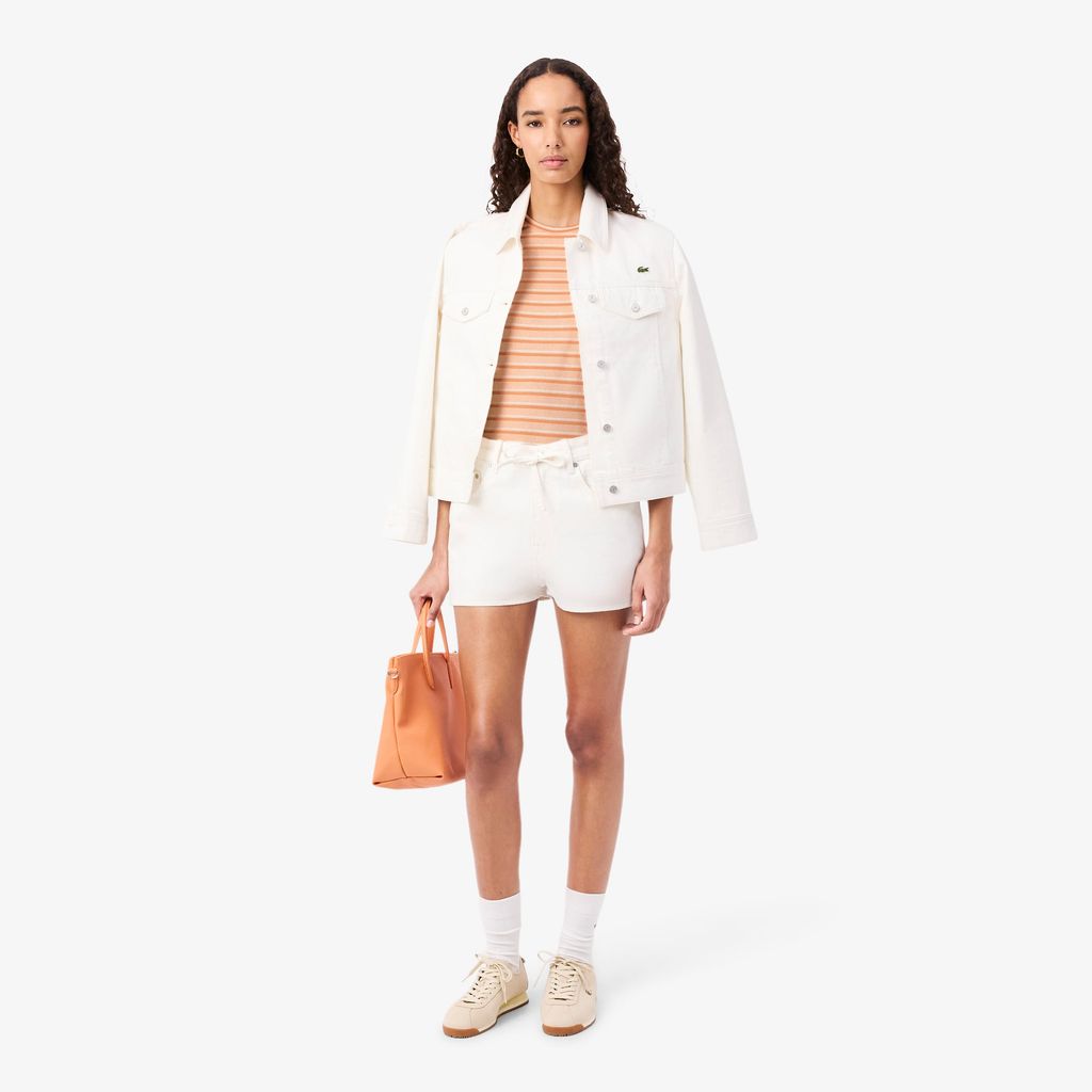 Áo Thun Lacoste Nữ Dáng Suông Jersey Sọc
