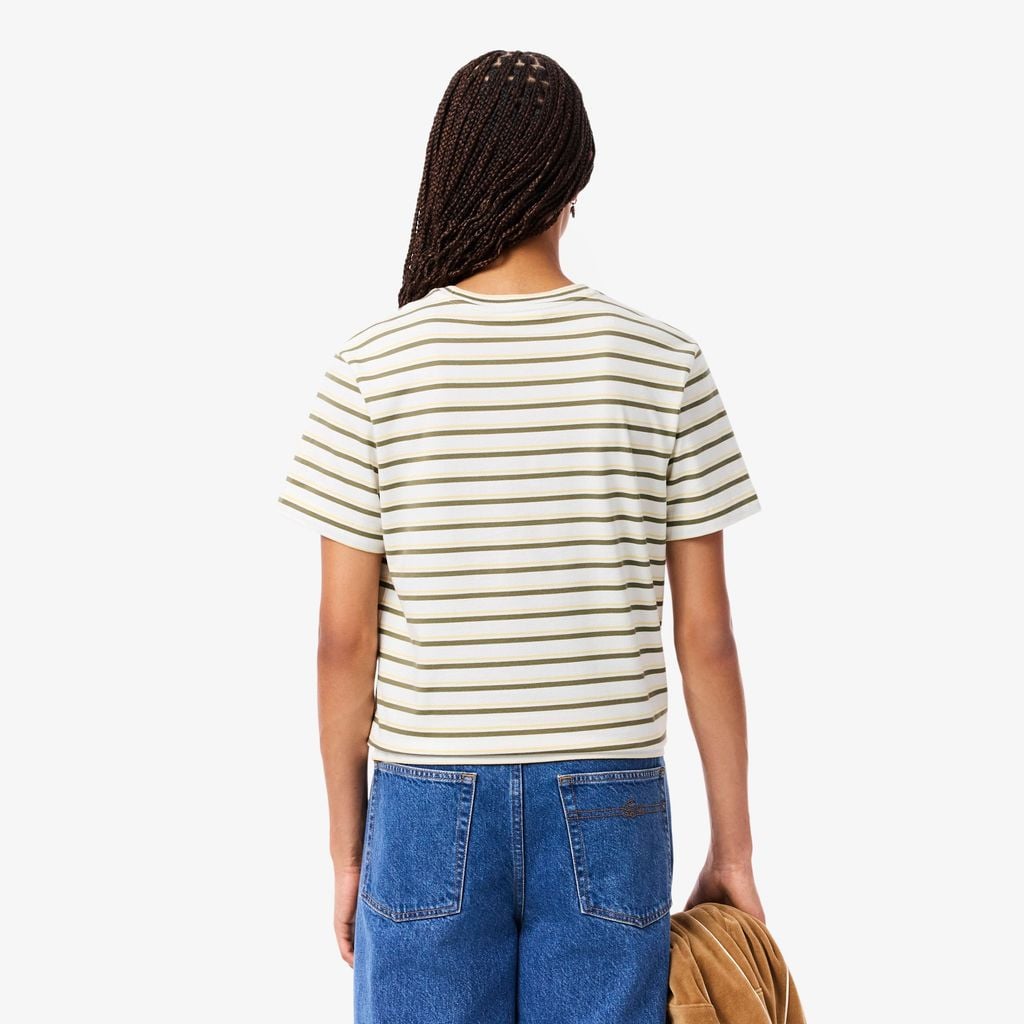 Áo Thun Lacoste Nữ Dáng Suông Jersey Sọc