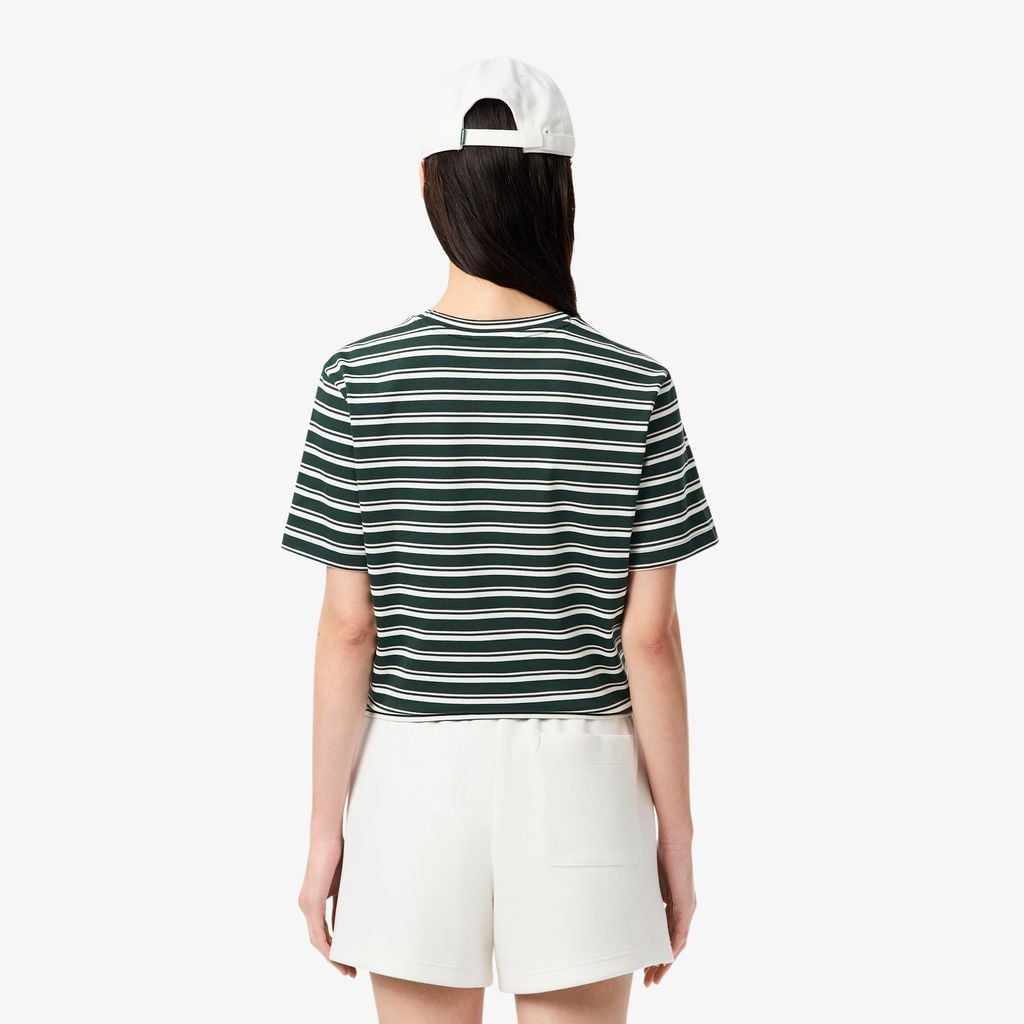 Áo Thun Lacoste Nữ Dáng Suông Jersey Sọc
