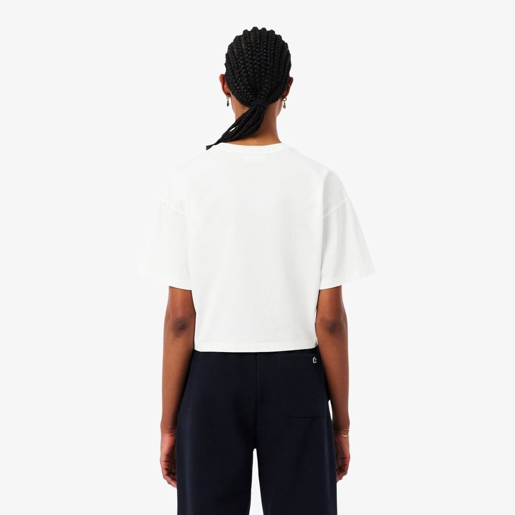 Áo Thun Lacoste Nữ Dáng Rộng Chất Liệu Cotton Jersey Phong Cách Thường Ngày