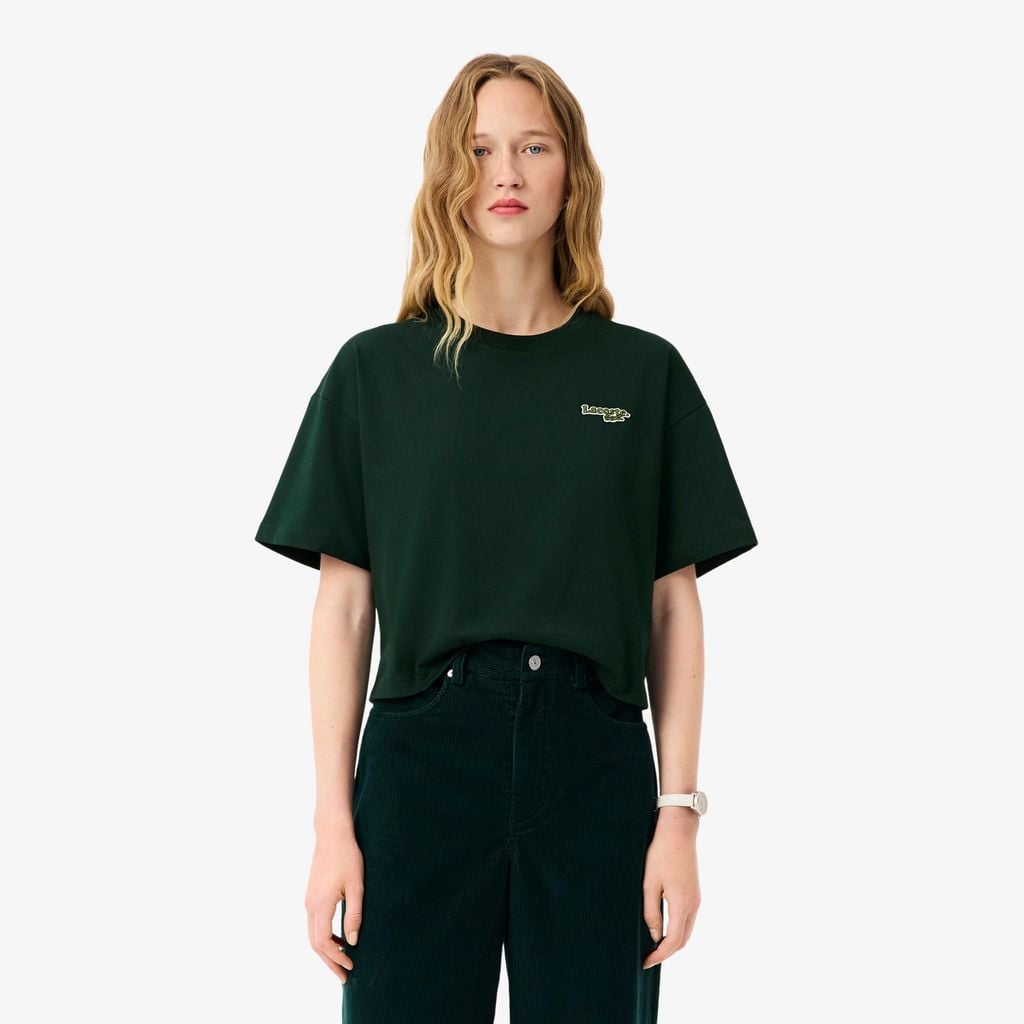 Áo Thun Lacoste Nữ Dáng Rộng Chất Liệu Cotton Jersey Phong Cách Thường Ngày