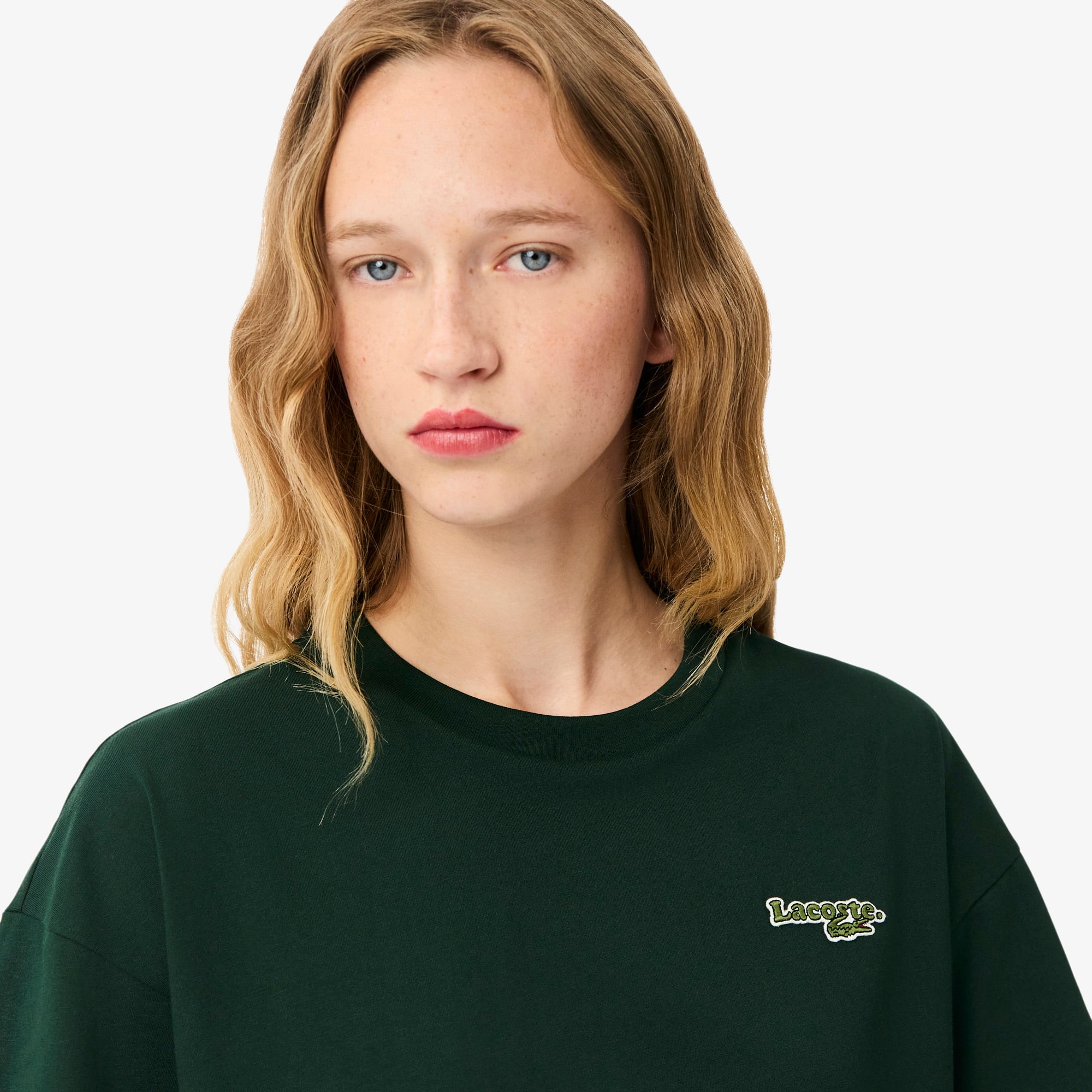 Áo Thun Lacoste Nữ Dáng Rộng Chất Liệu Cotton Jersey Phong Cách Thường Ngày