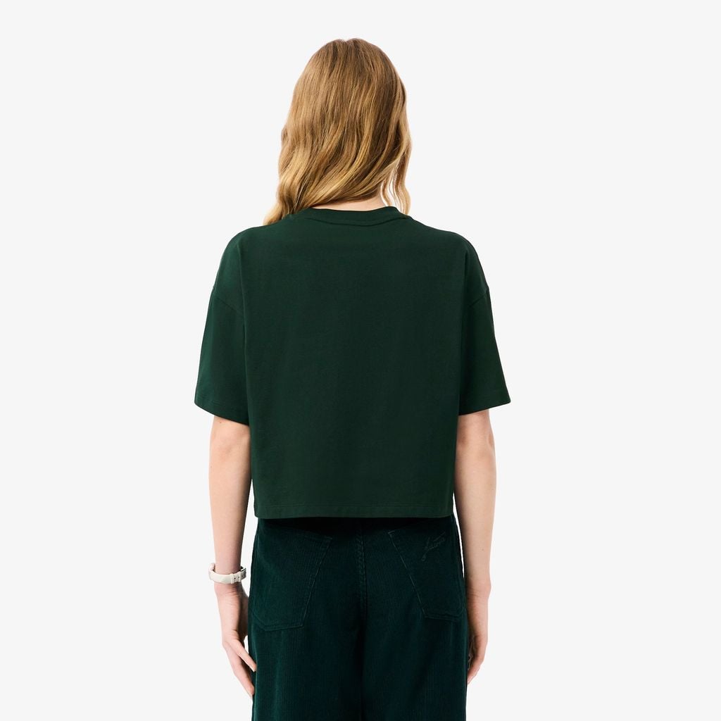 Áo Thun Lacoste Nữ Dáng Rộng Chất Liệu Cotton Jersey Phong Cách Thường Ngày