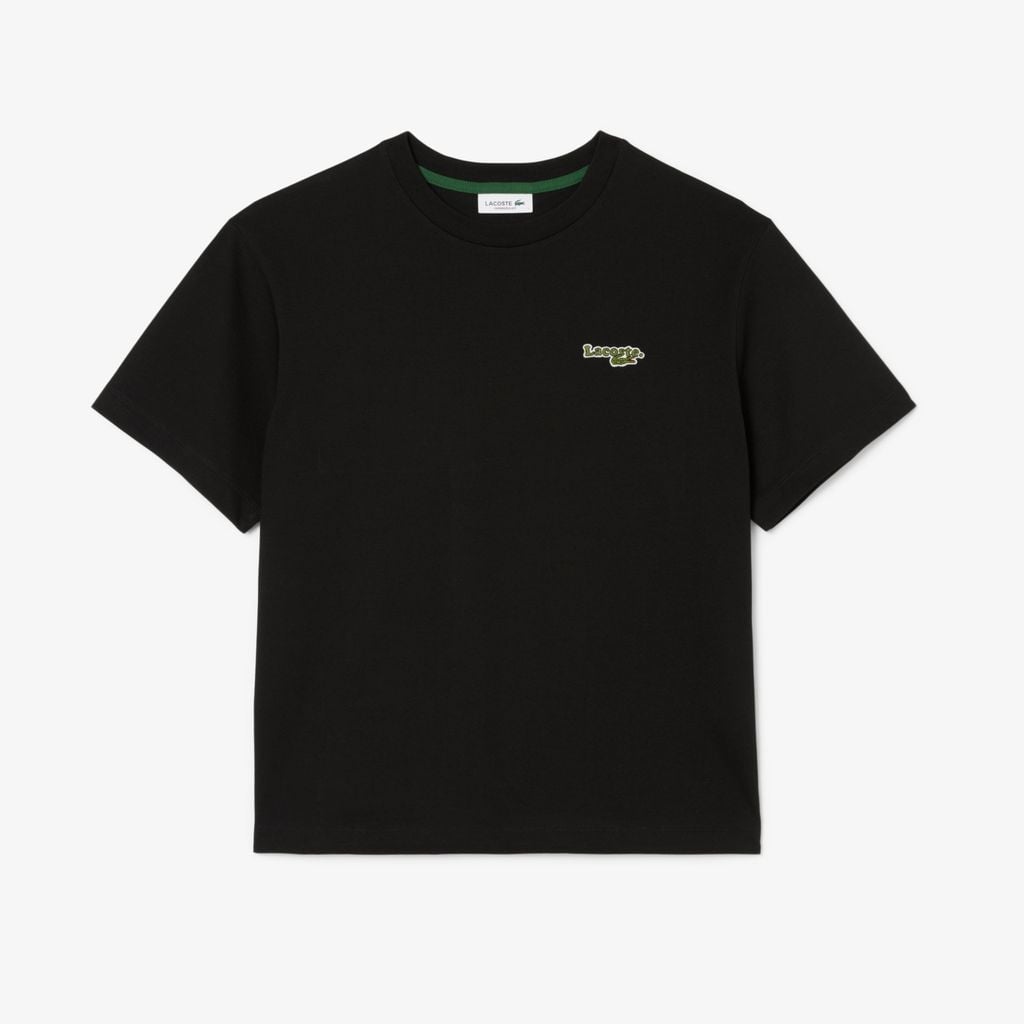 Áo Thun Lacoste Nữ Oversize Dáng Ngắn Chất Liệu Cotton
