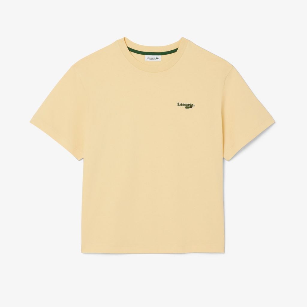 Áo Thun Lacoste Nữ Oversize Dáng Ngắn Chất Liệu Cotton