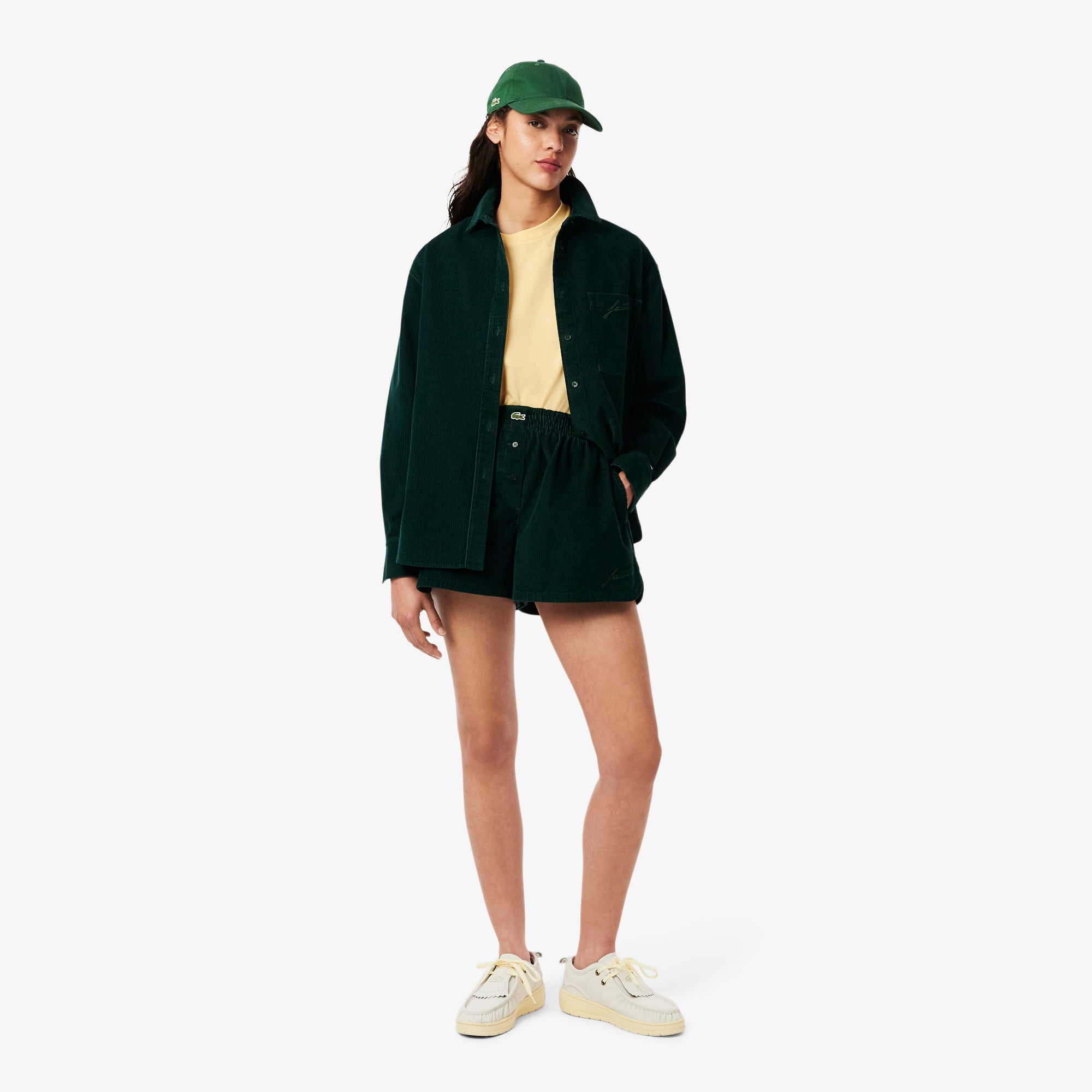 Áo Thun Lacoste Nữ Oversize Dáng Ngắn Chất Liệu Cotton
