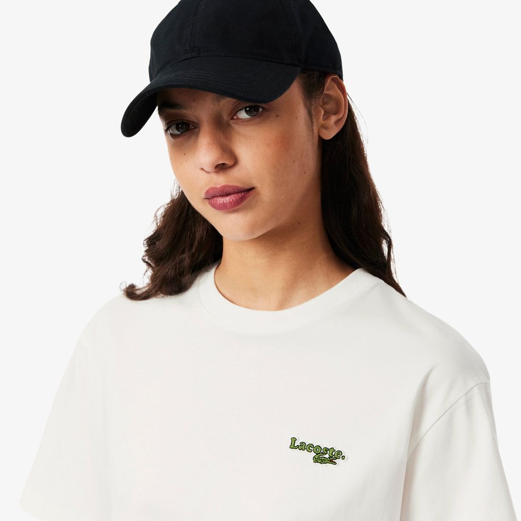 Áo Thun Lacoste Nữ Oversize Dáng Ngắn Chất Liệu Cotton