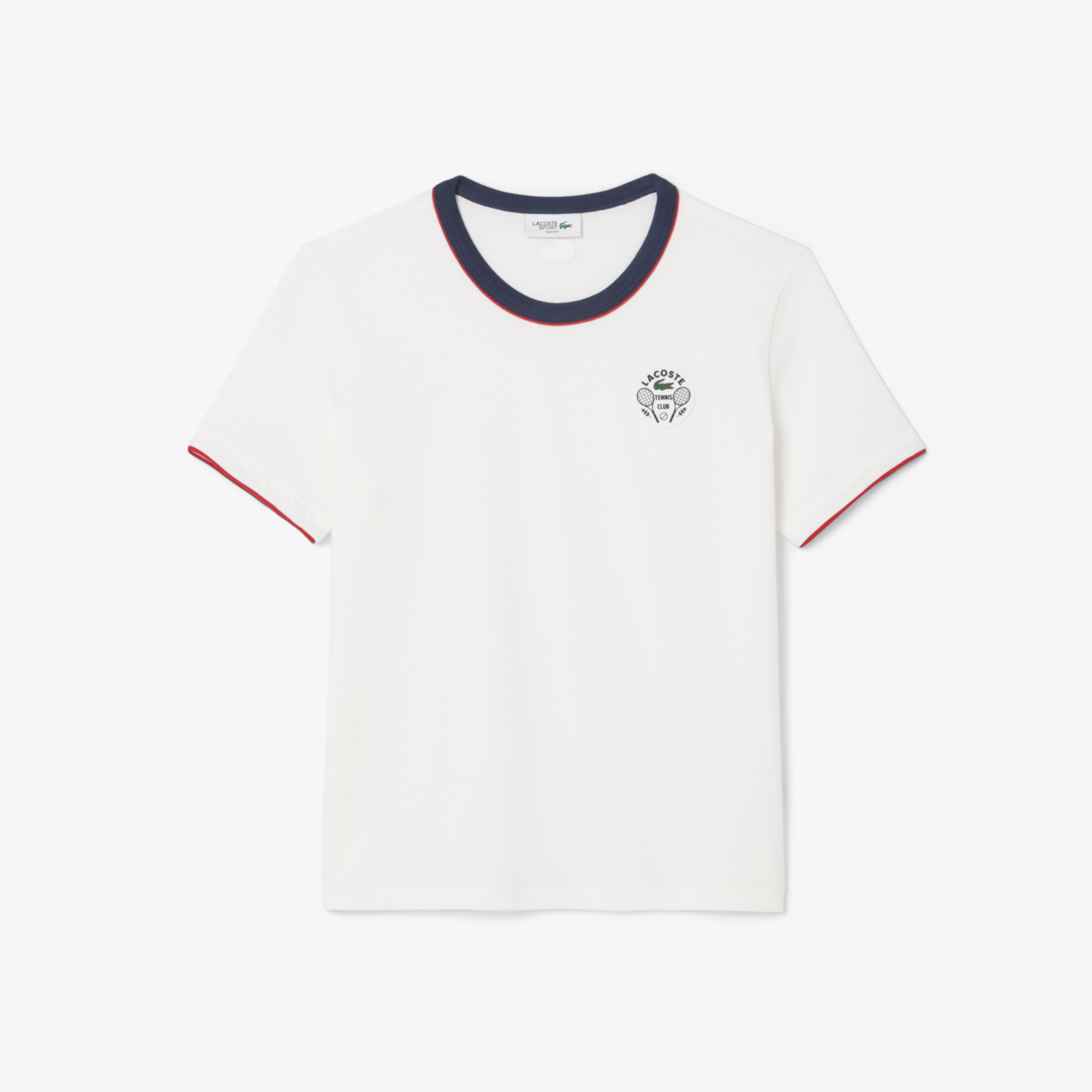 Áo Thun Tennis Lacoste Nữ Ôm Dáng Thoáng Khí Heritage Badge