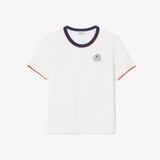 Áo Thun Tennis Lacoste Nữ Ôm Dáng Thoáng Khí Heritage Badge