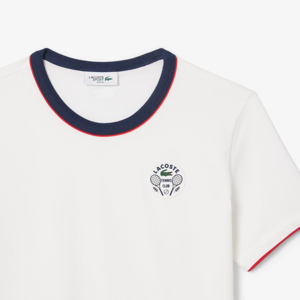 Áo Thun Tennis Lacoste Nữ Ôm Dáng Thoáng Khí Heritage Badge