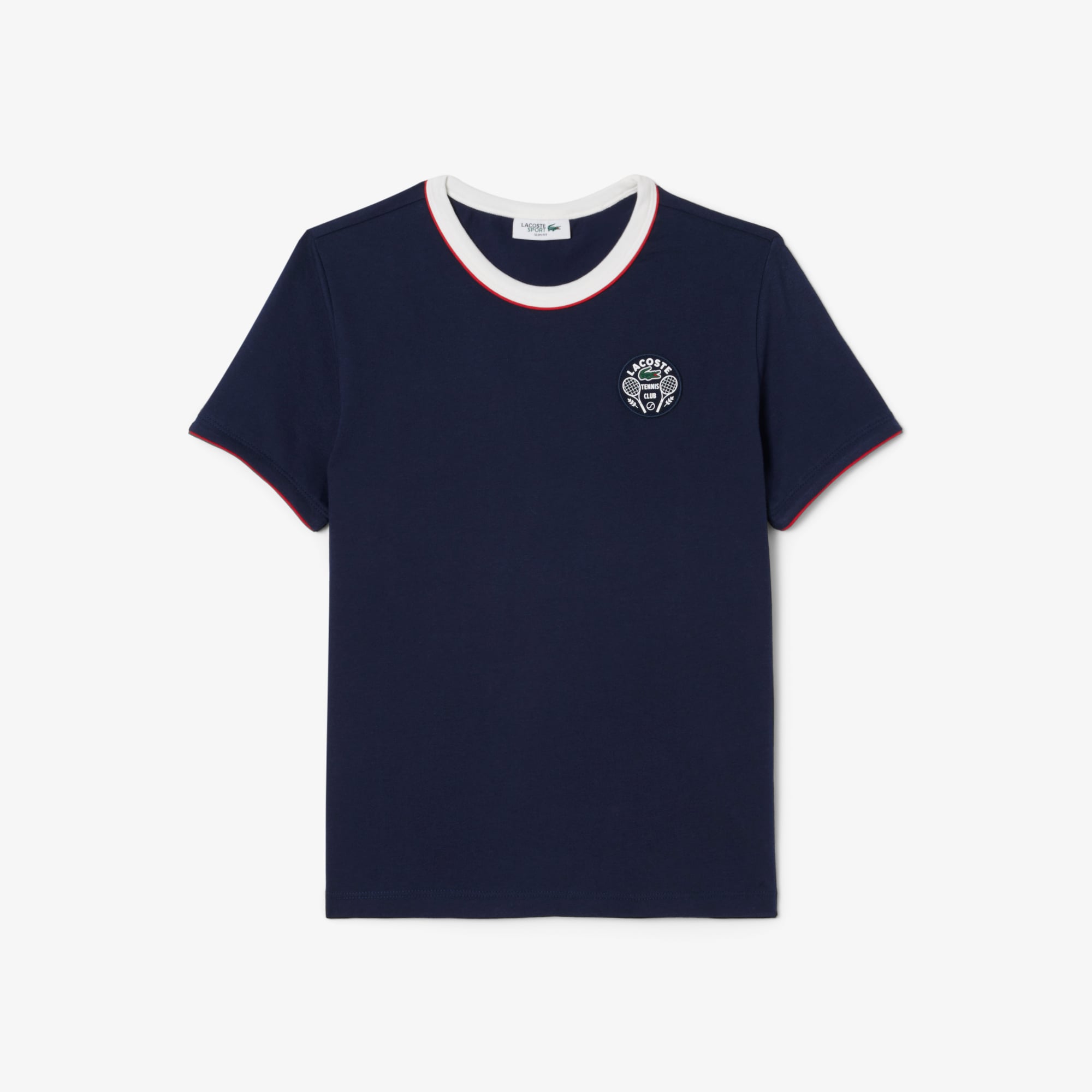 Áo Thun Tennis Lacoste Nữ Ôm Dáng Thoáng Khí Heritage Badge