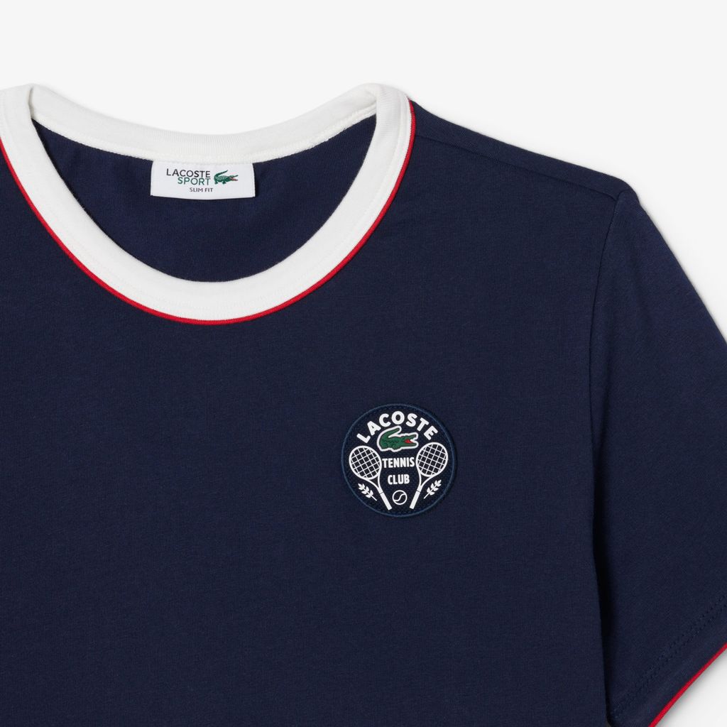 Áo Thun Tennis Lacoste Nữ Ôm Dáng Thoáng Khí Heritage Badge