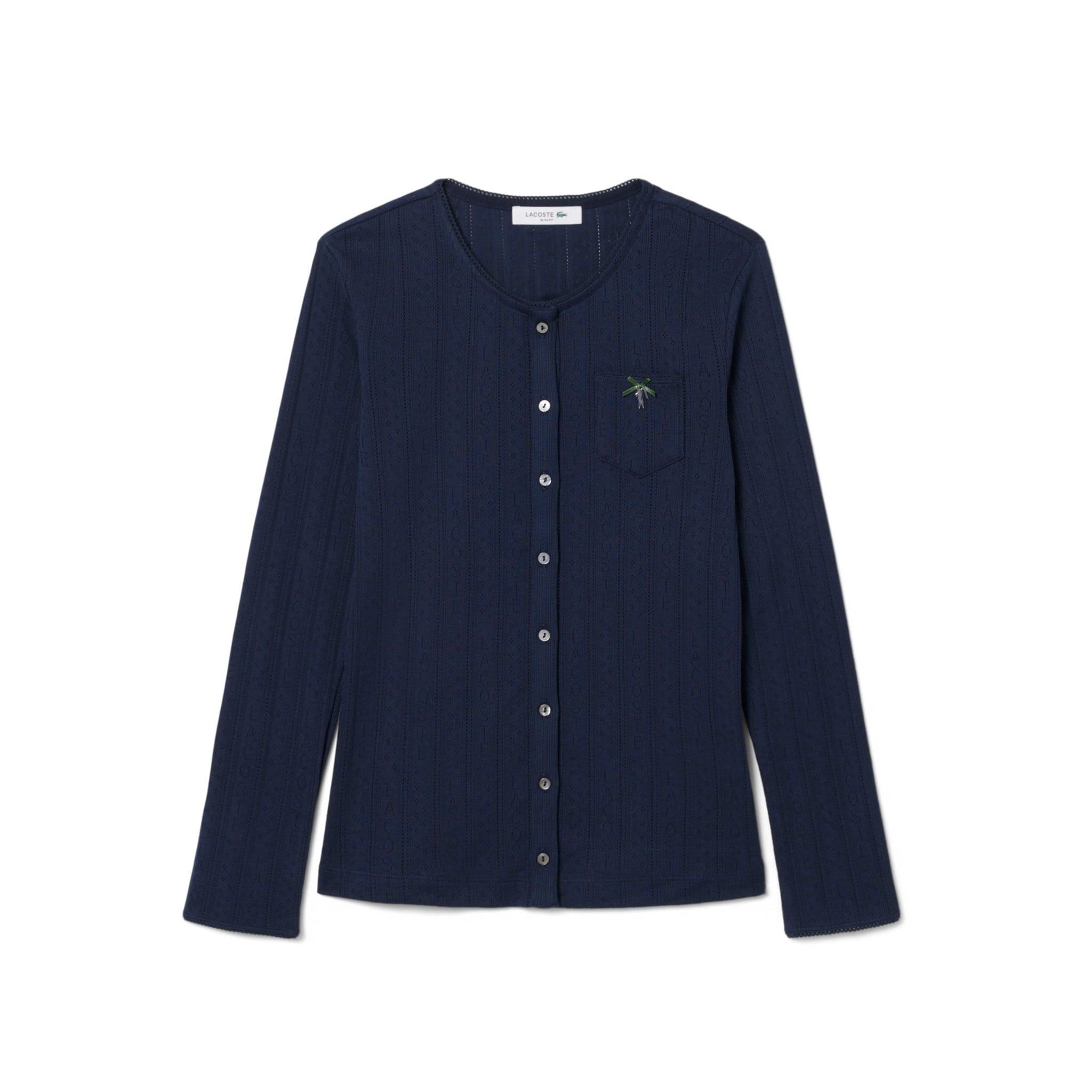 Áo Cardigan Lacoste Nữ Ôm Dáng Chất Liệu Pointelle