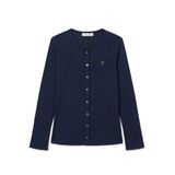 Áo Cardigan Lacoste Nữ Ôm Dáng Chất Liệu Pointelle