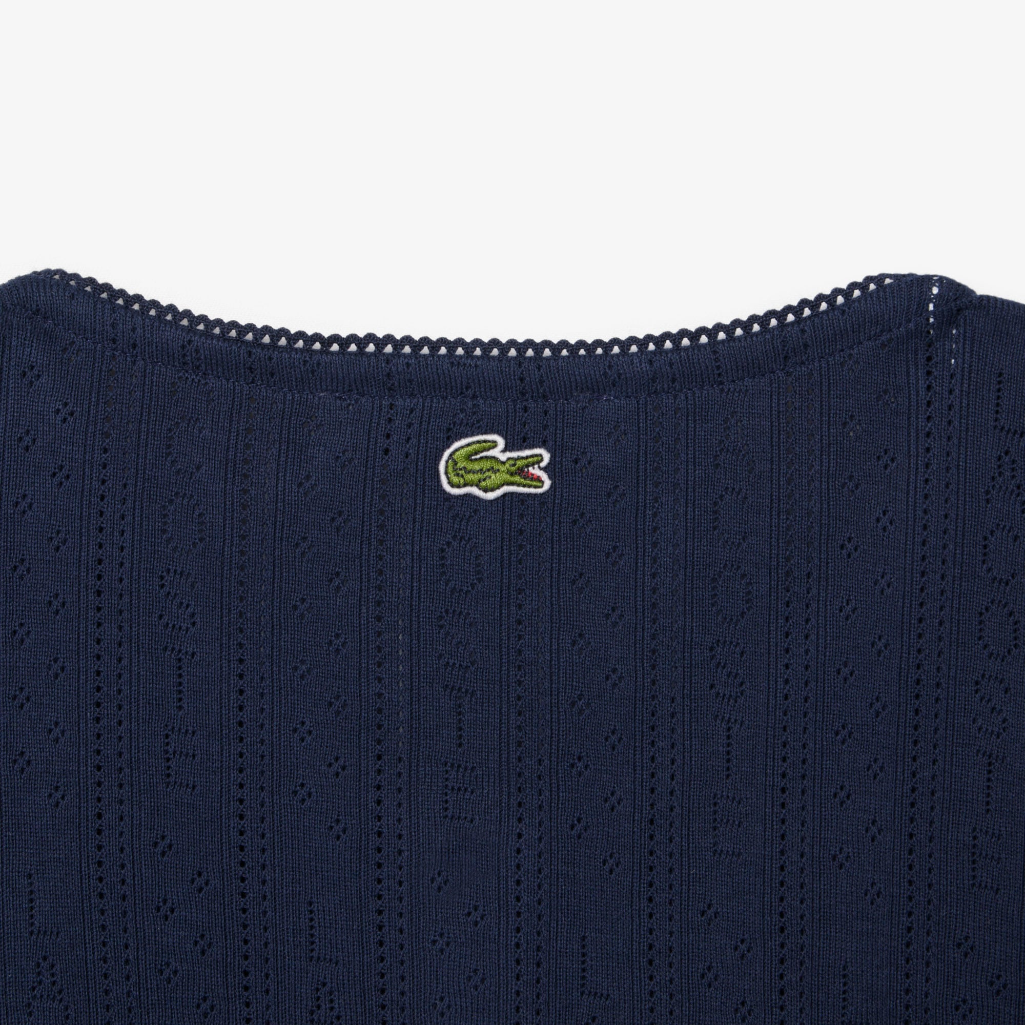 Áo Cardigan Lacoste Nữ Ôm Dáng Chất Liệu Pointelle