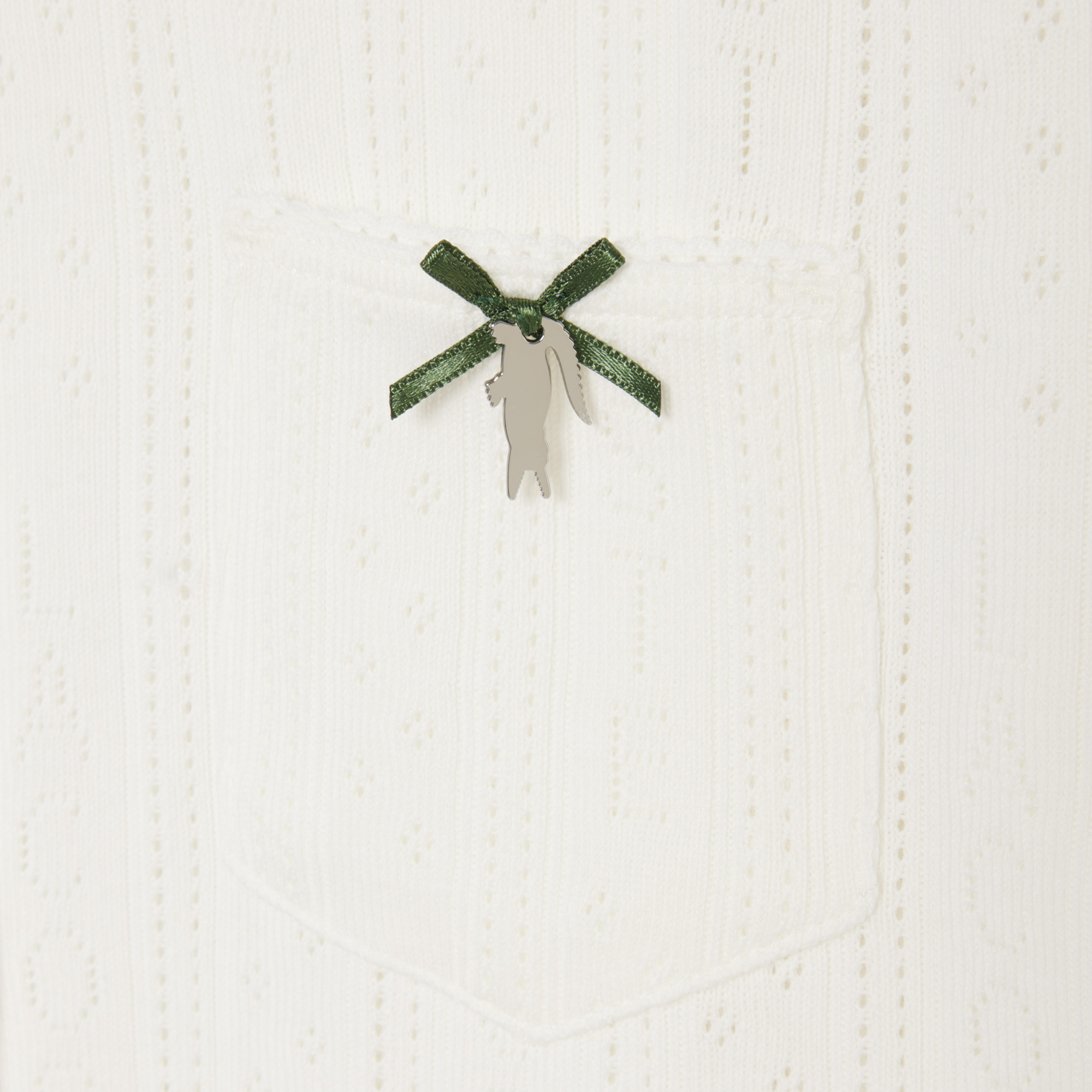 Áo Cardigan Lacoste Nữ Ôm Dáng Chất Liệu Pointelle