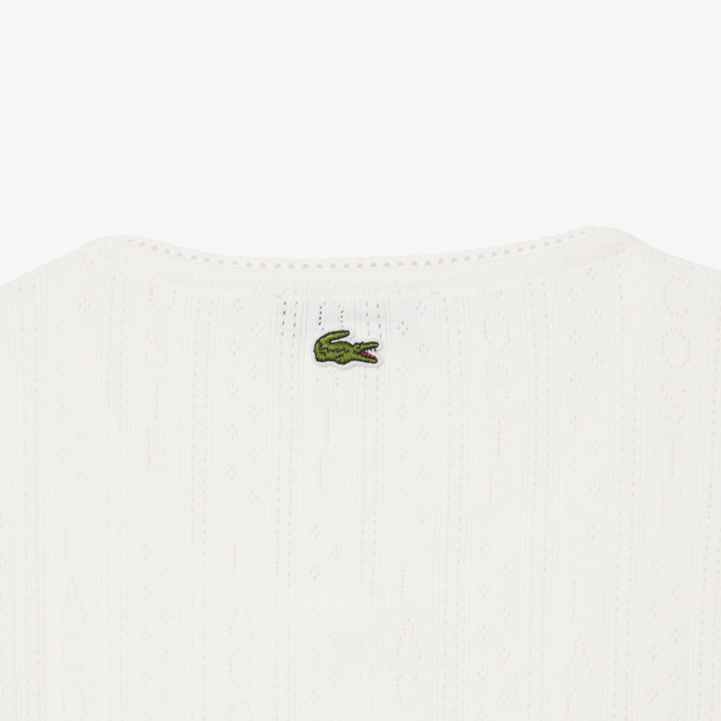 Áo Cardigan Lacoste Nữ Ôm Dáng Chất Liệu Pointelle