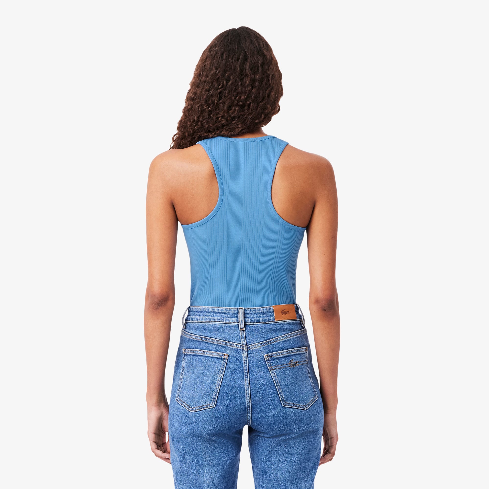 Áo Tank Top Lacoste Nữ Ôm Dáng Chất Liệu Cotton Bo Gân