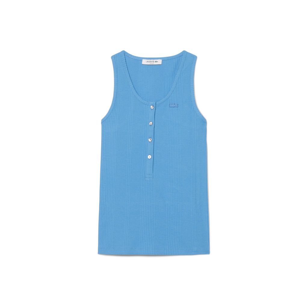 Áo Tank Top Lacoste Nữ Ôm Dáng Chất Liệu Cotton Bo Gân