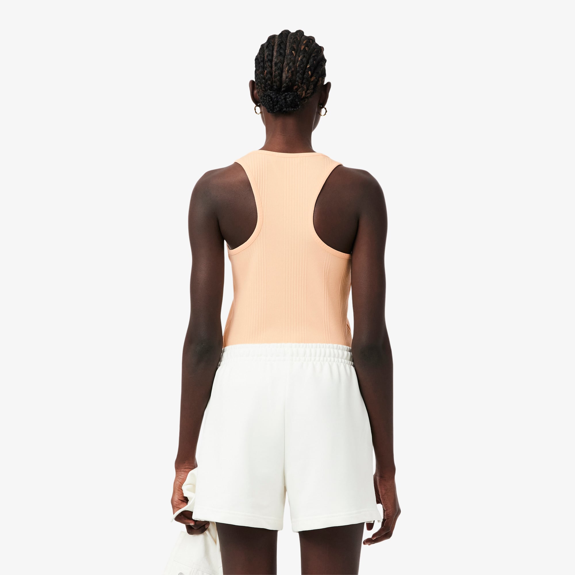 Áo Tank Top Lacoste Nữ Ôm Dáng Chất Liệu Cotton Bo Gân