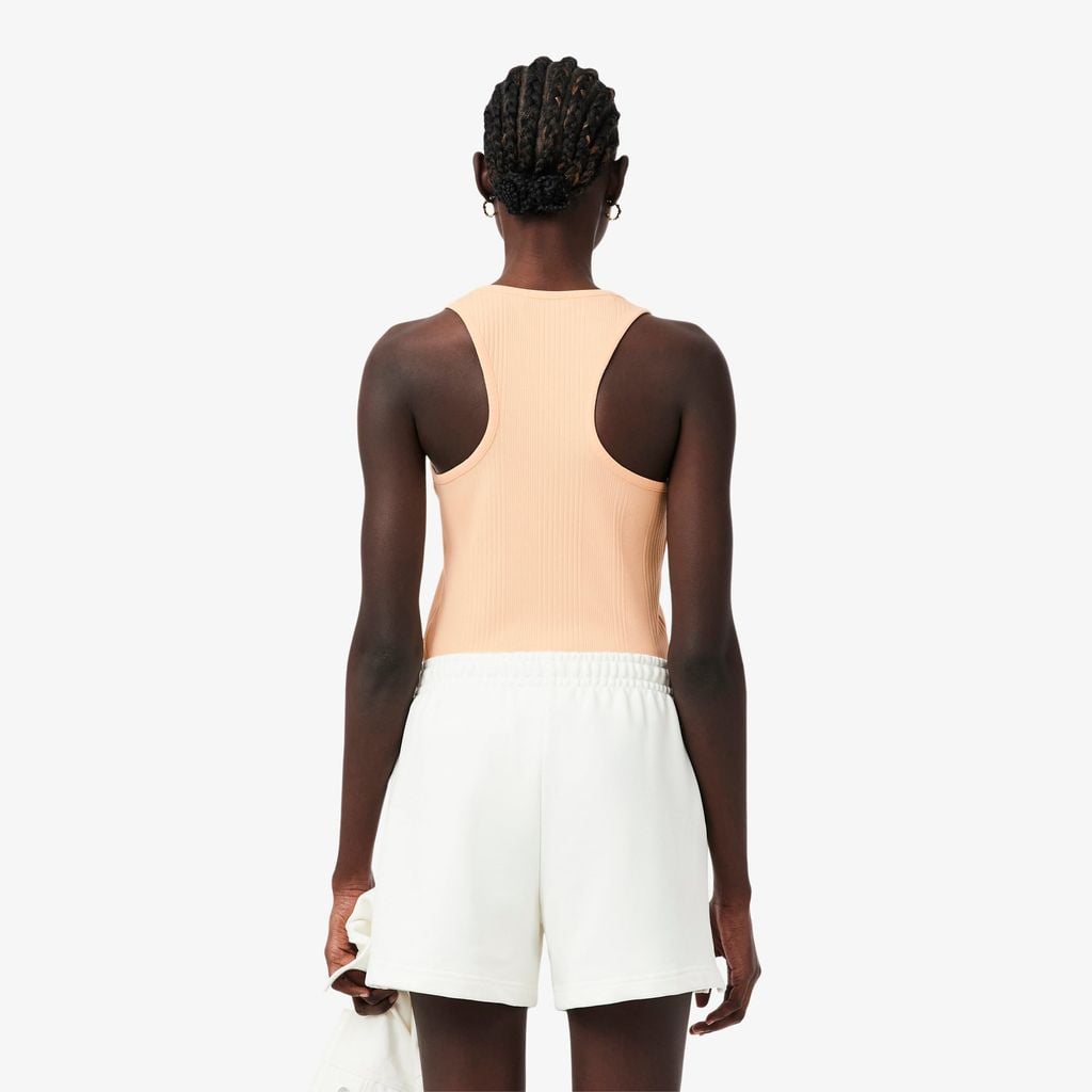 Áo Tank Top Lacoste Nữ Ôm Dáng Chất Liệu Cotton Bo Gân