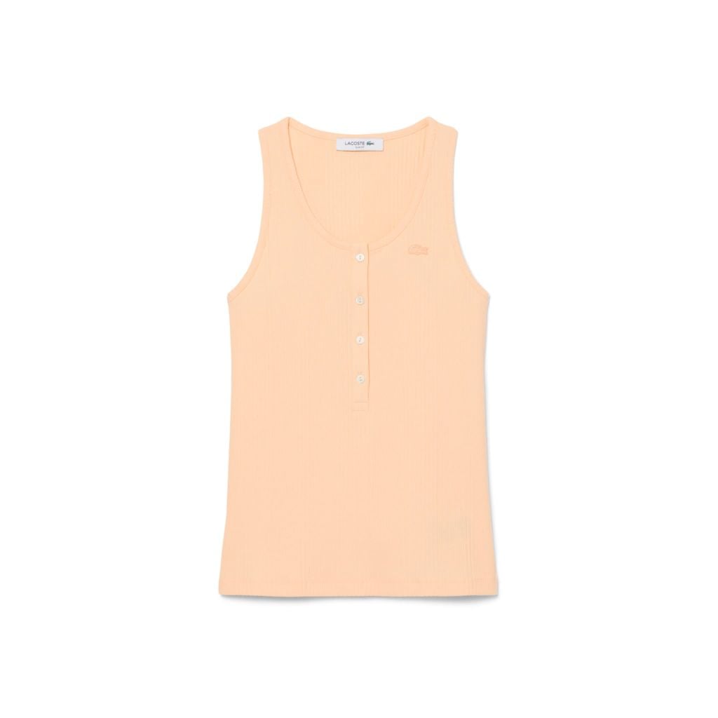 Áo Tank Top Lacoste Nữ Ôm Dáng Chất Liệu Cotton Bo Gân