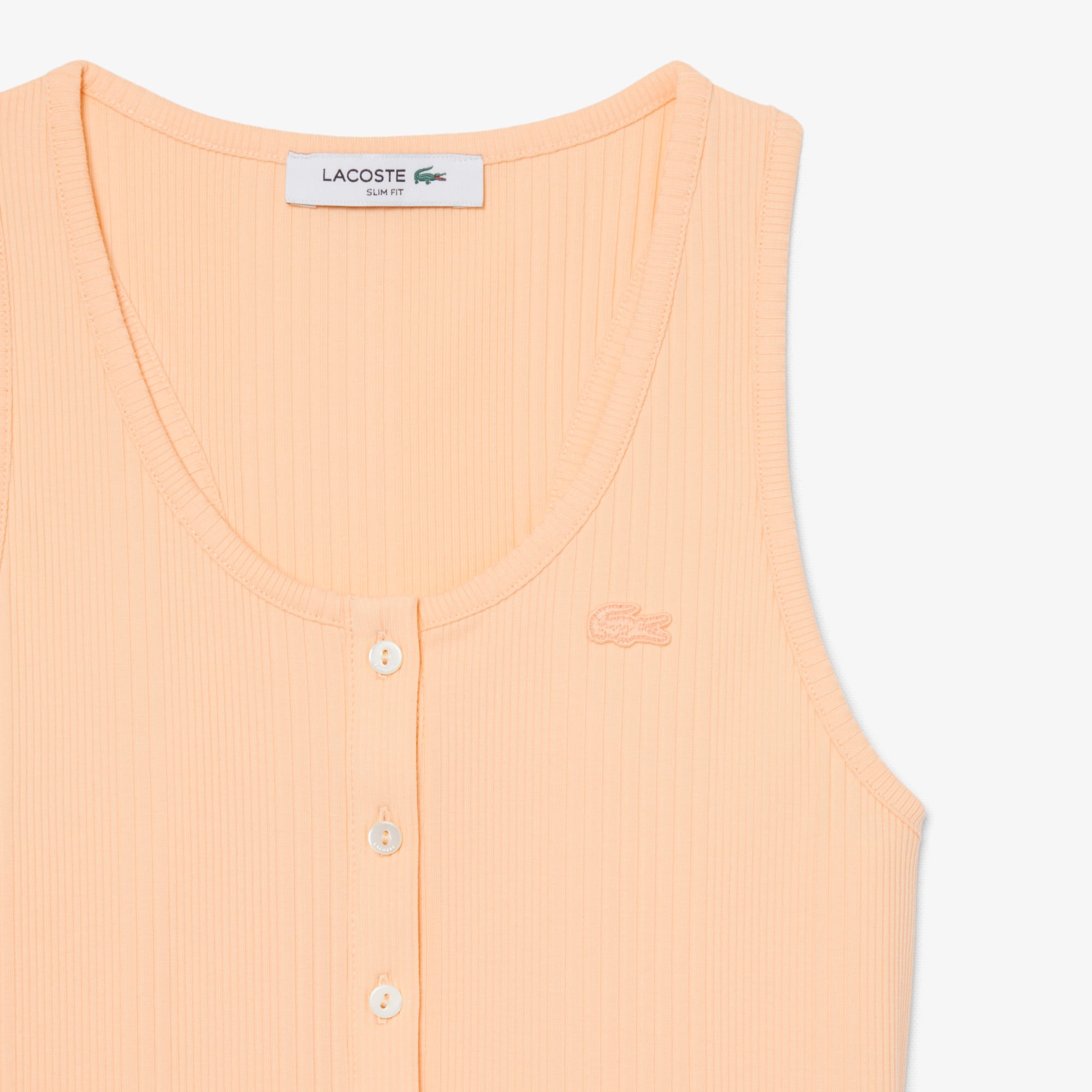 Áo Tank Top Lacoste Nữ Ôm Dáng Chất Liệu Cotton Bo Gân