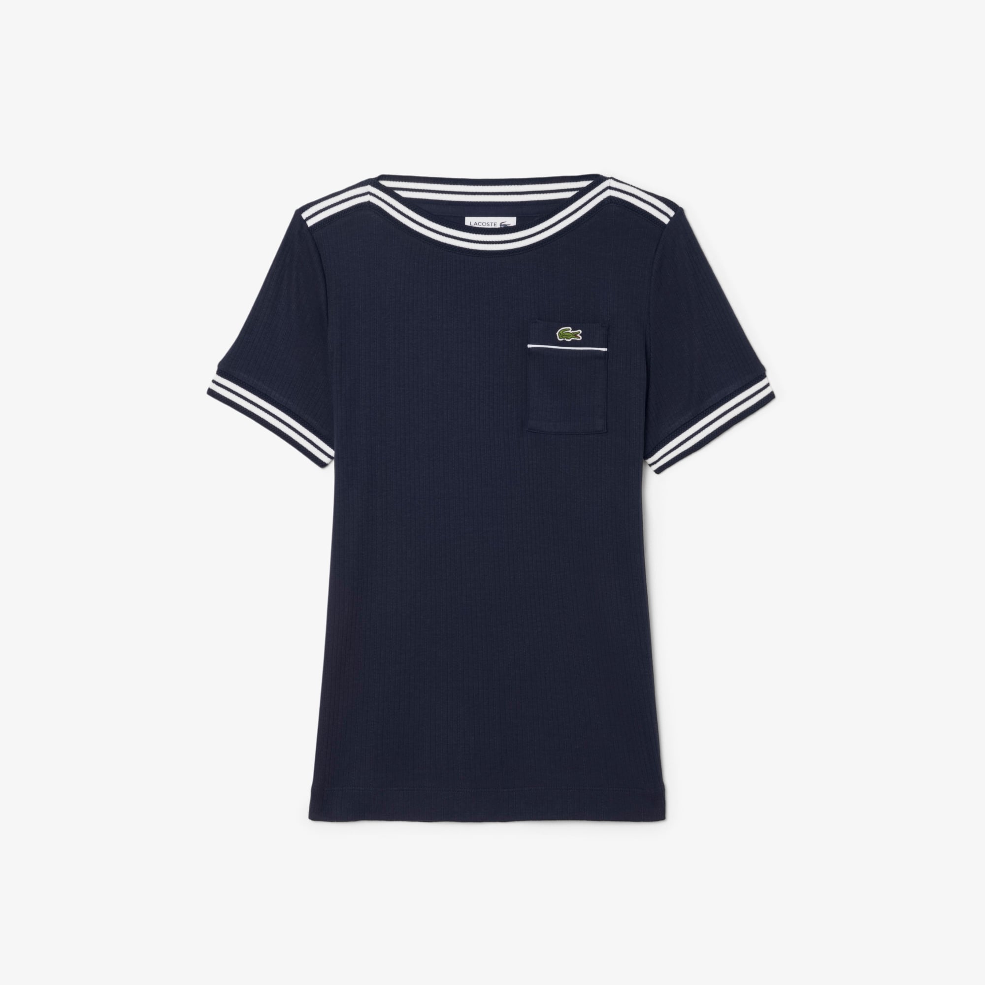 Áo Thun Lacoste Nữ Ôm Dáng Cổ Thuyền Sản Xuất Tại Pháp