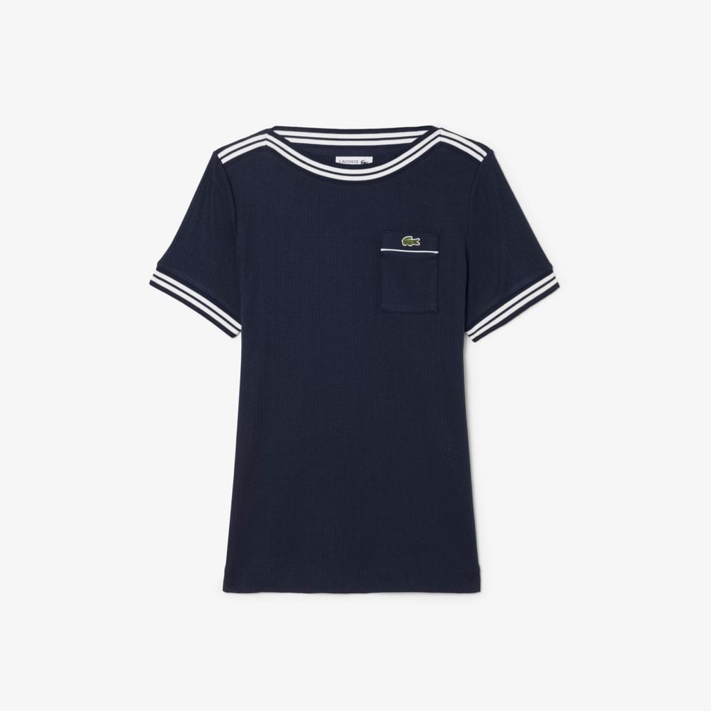 Áo Thun Lacoste Nữ Ôm Dáng Cổ Thuyền Sản Xuất Tại Pháp