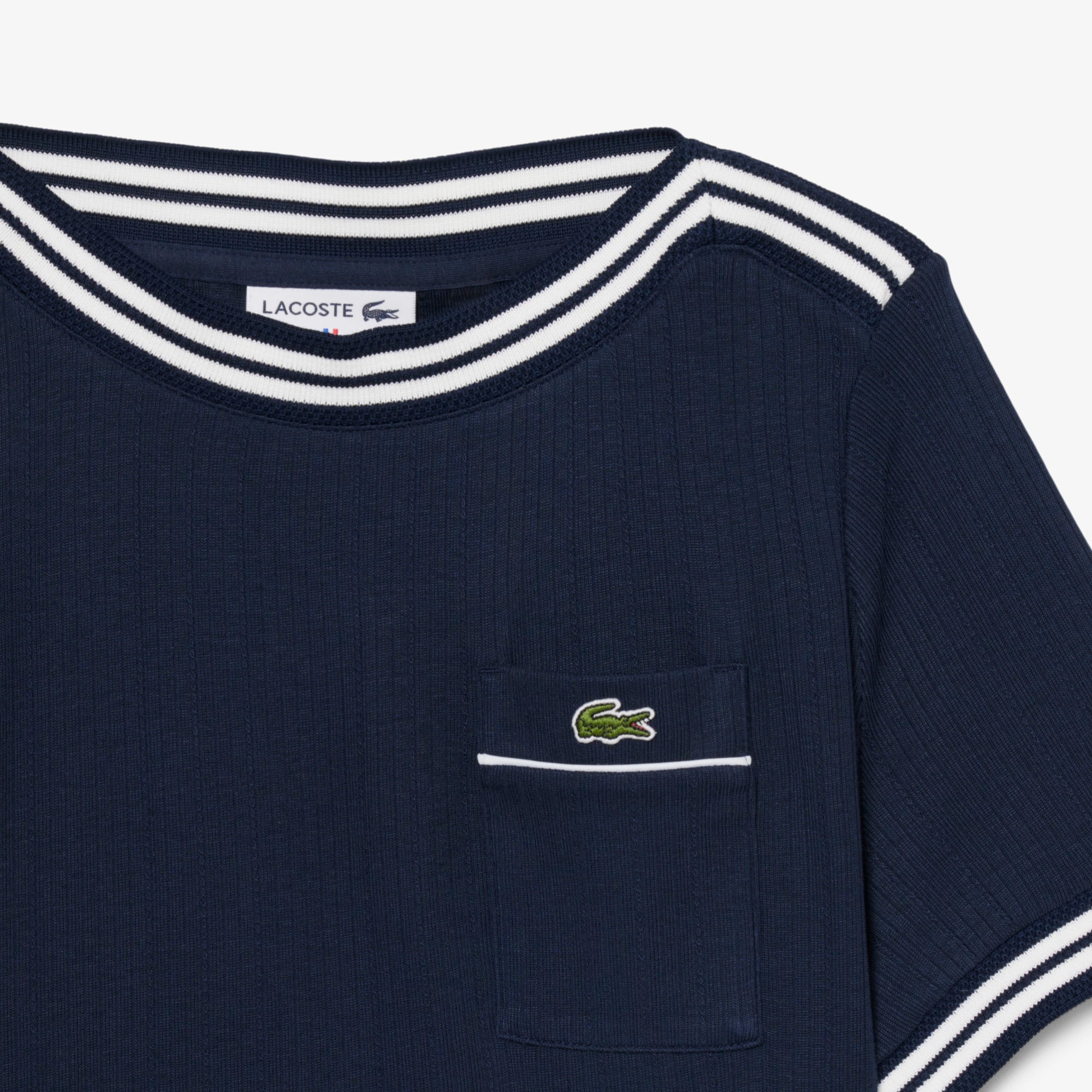 Áo Thun Lacoste Nữ Ôm Dáng Cổ Thuyền Sản Xuất Tại Pháp