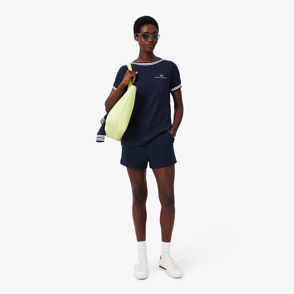Áo Thun Lacoste Nữ Ôm Dáng Cổ Thuyền Sản Xuất Tại Pháp