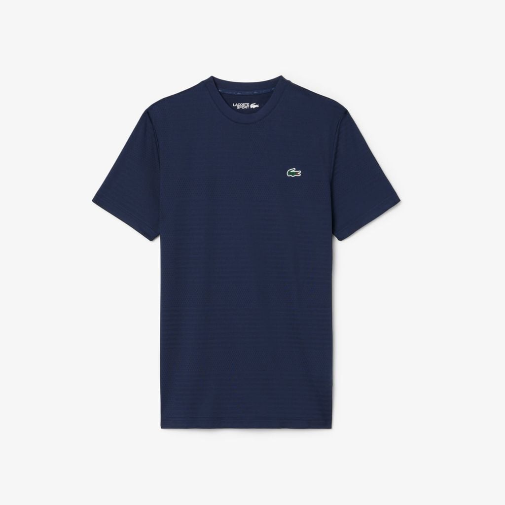 Áo Thun Tennis Lacoste Nam Dáng Suông Dệt Nổi Co Giãn Công Nghệ Thoáng Khí