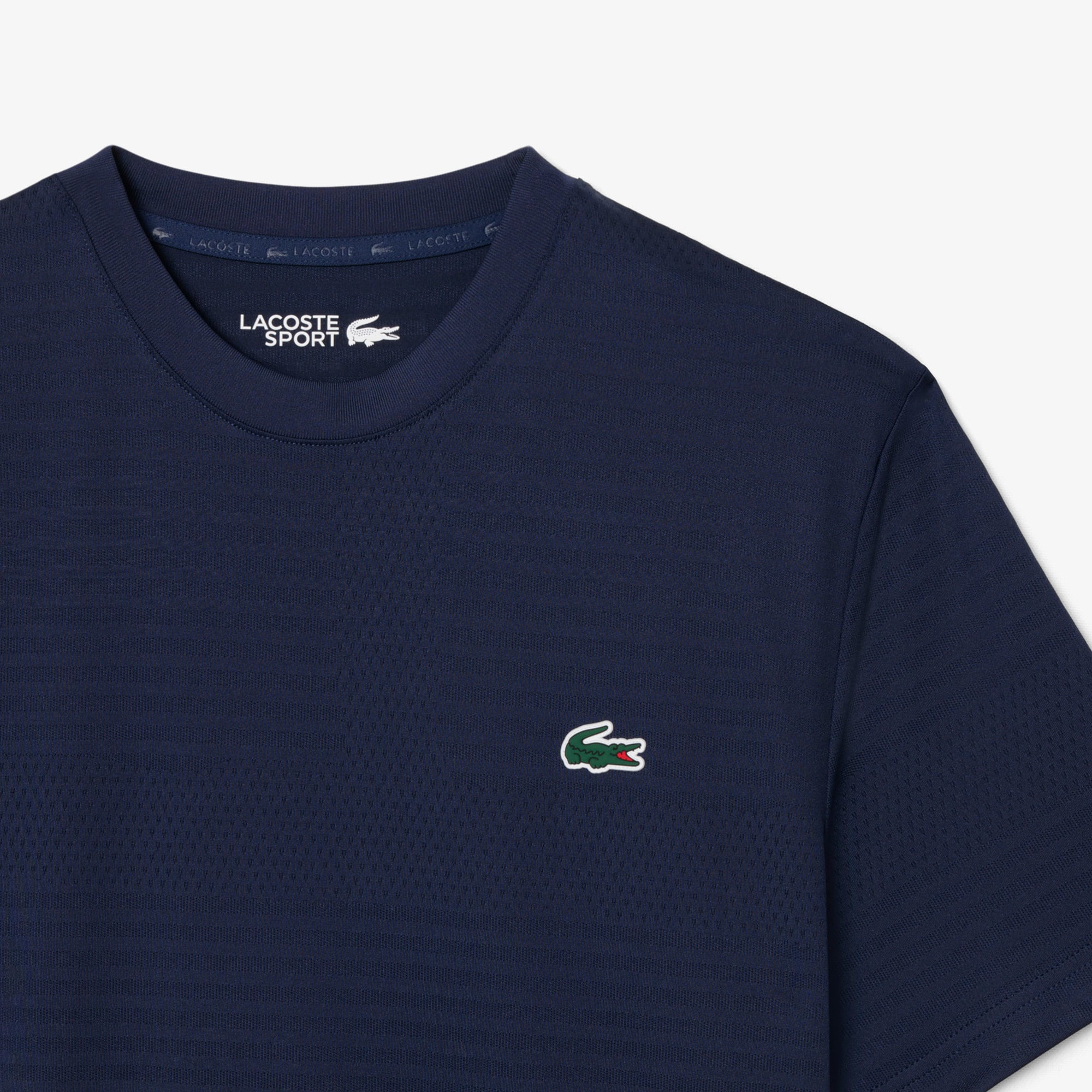 Áo Thun Tennis Lacoste Nam Dáng Suông Dệt Nổi Co Giãn Công Nghệ Thoáng Khí