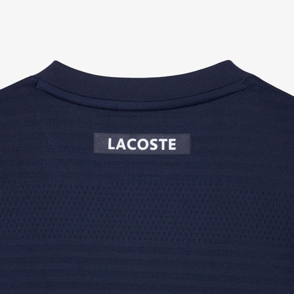Áo Thun Tennis Lacoste Nam Dáng Suông Dệt Nổi Co Giãn Công Nghệ Thoáng Khí