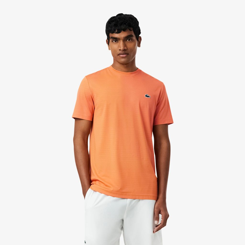 Áo Thun Tennis Lacoste Nam Dáng Suông Dệt Nổi Co Giãn Công Nghệ Thoáng Khí