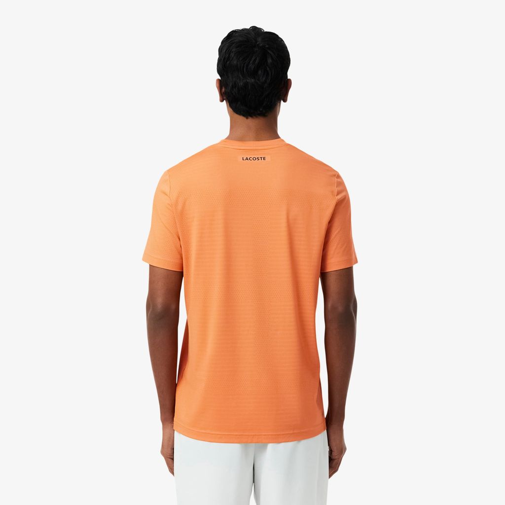Áo Thun Tennis Lacoste Nam Dáng Suông Dệt Nổi Co Giãn Công Nghệ Thoáng Khí