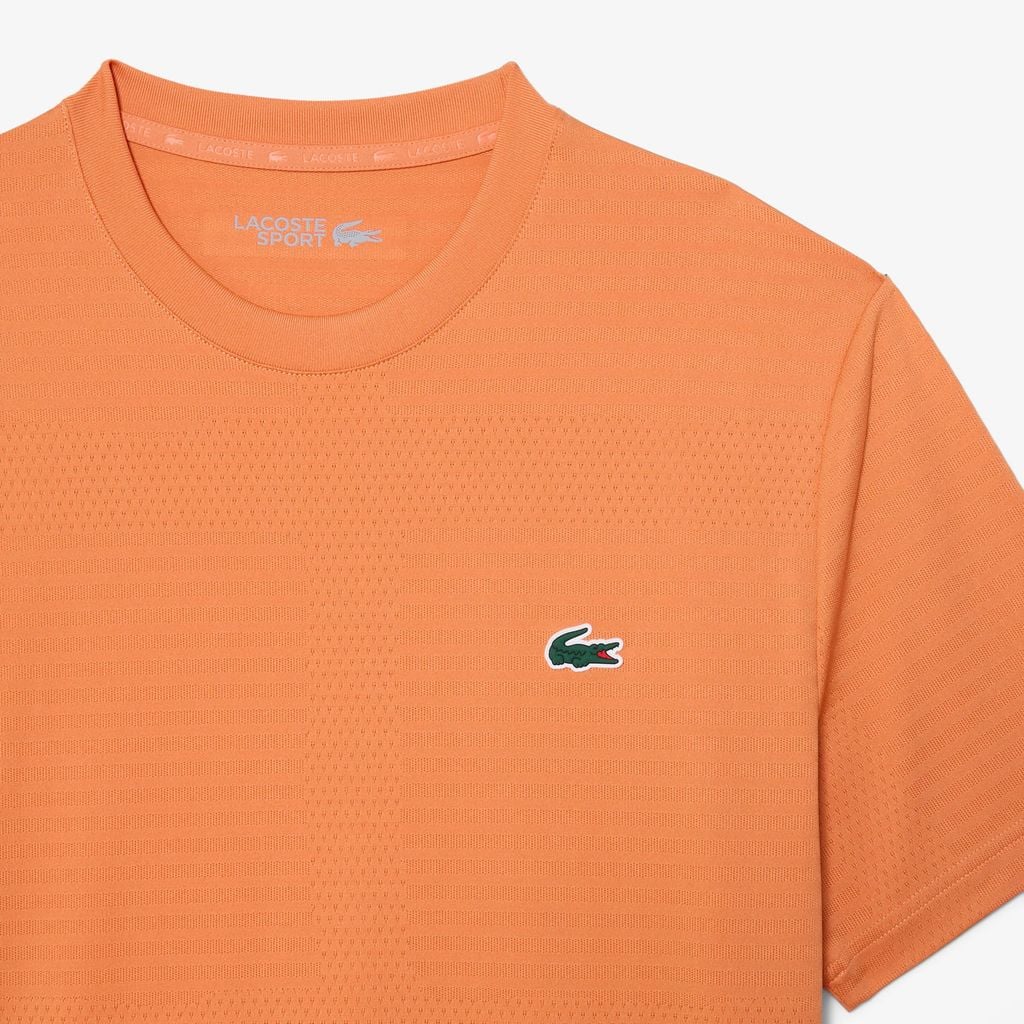 Áo Thun Tennis Lacoste Nam Dáng Suông Dệt Nổi Co Giãn Công Nghệ Thoáng Khí