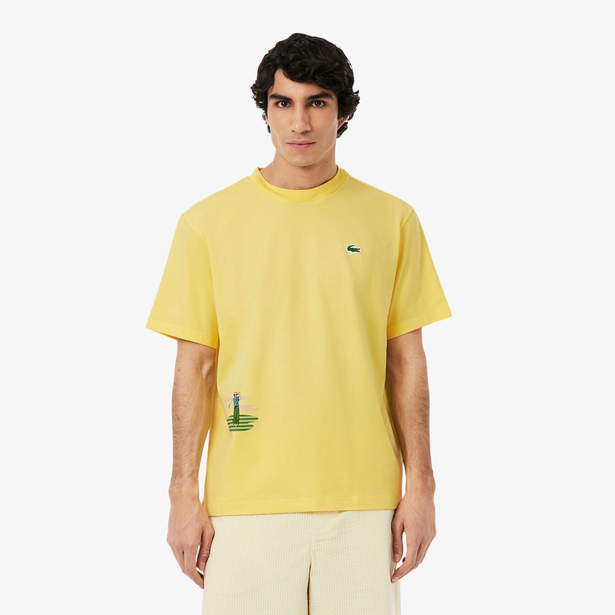 Áo Thun Golf Lacoste Nam Dáng Suông Công Nghệ Thoáng Khí