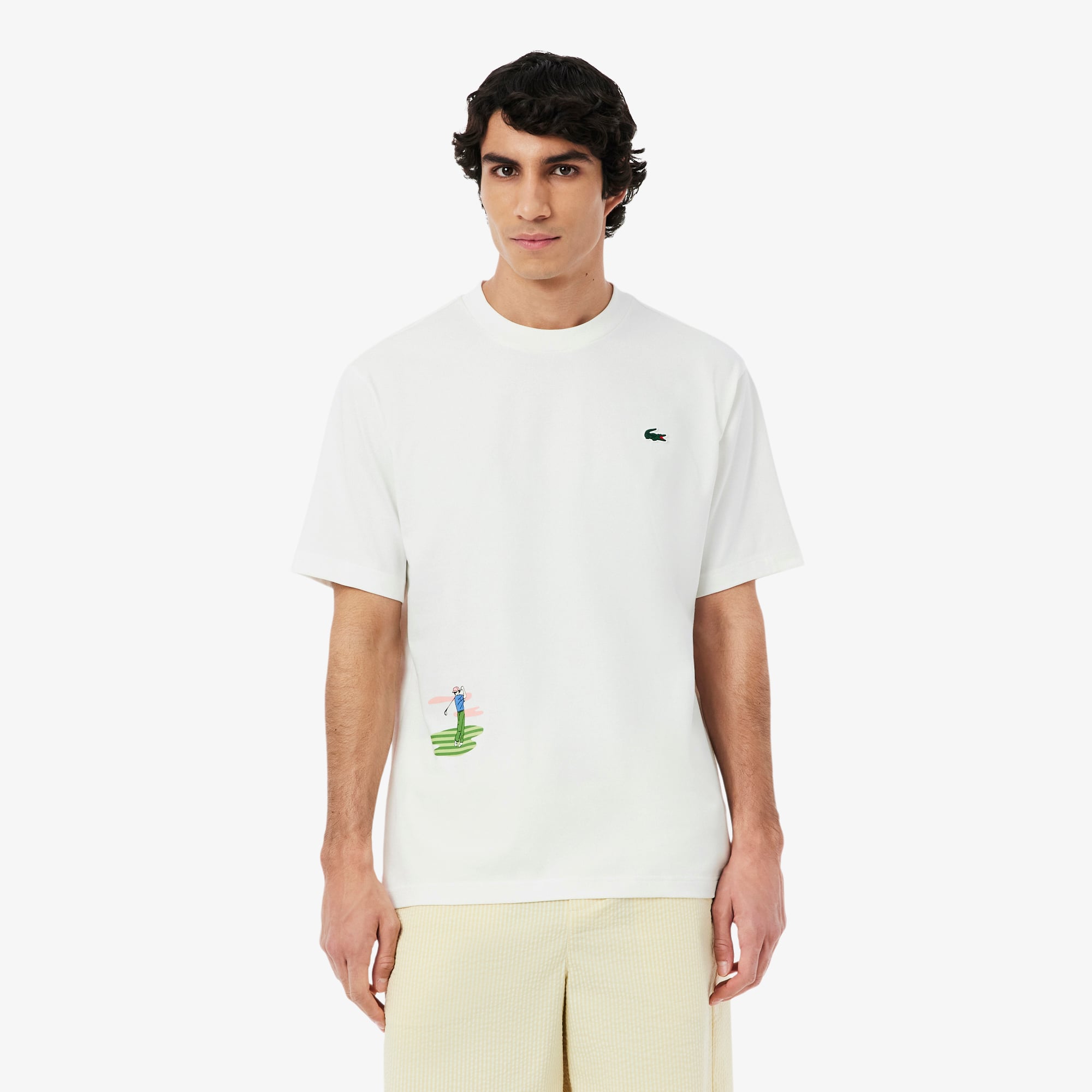 Áo Thun Golf Lacoste Nam Dáng Suông Công Nghệ Thoáng Khí