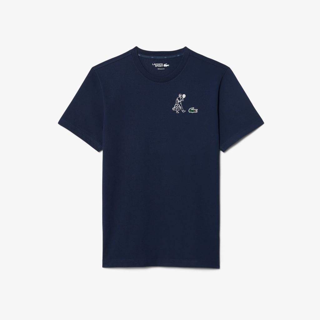 Áo Thun Tennis Lacoste Nam Ôm Dáng In Hình Công Nghệ Thoáng Khí
