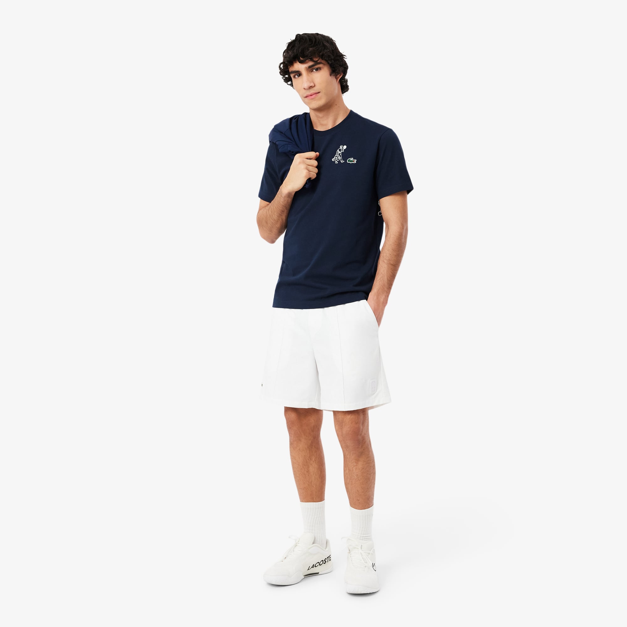 Áo Thun Tennis Lacoste Nam Ôm Dáng In Hình Công Nghệ Thoáng Khí