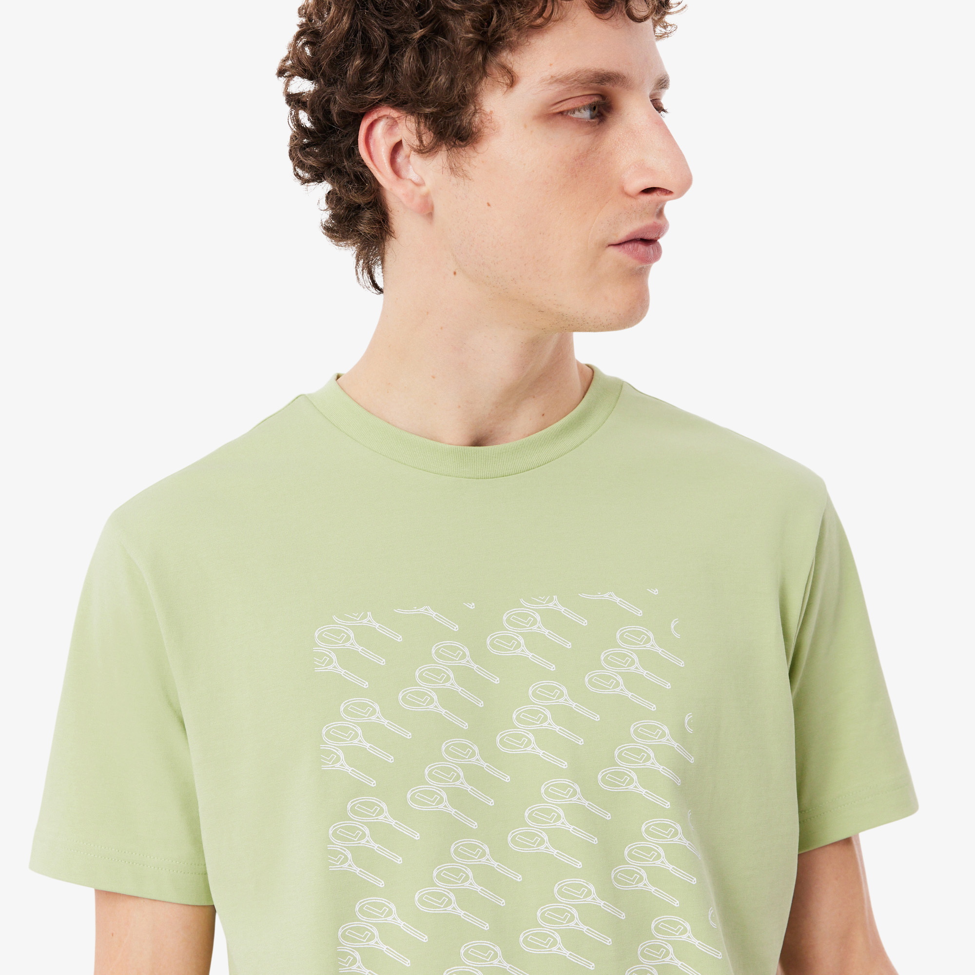 Áo Thun Tennis Lacoste Nam Dáng Suông In Hình Công Nghệ Thoáng Khí