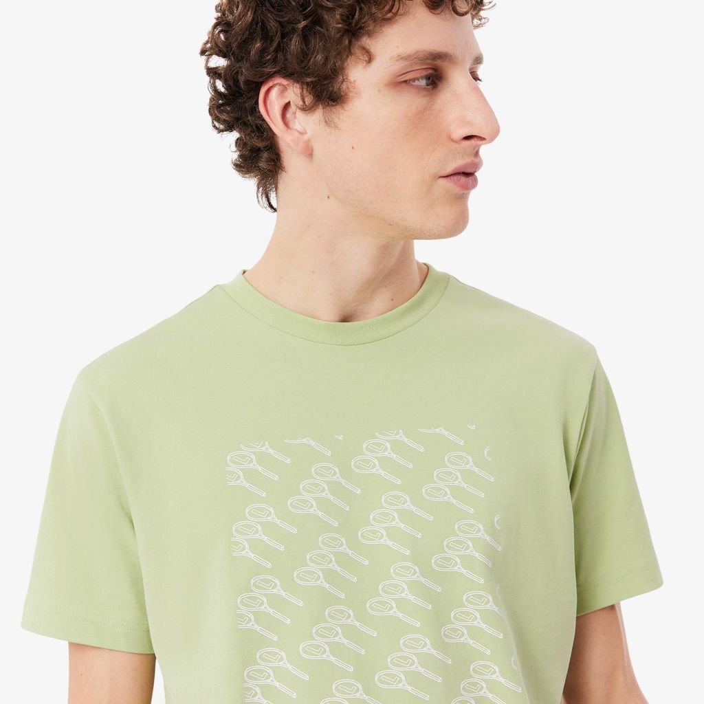 Áo Thun Tennis Lacoste Nam Dáng Suông In Hình Công Nghệ Thoáng Khí