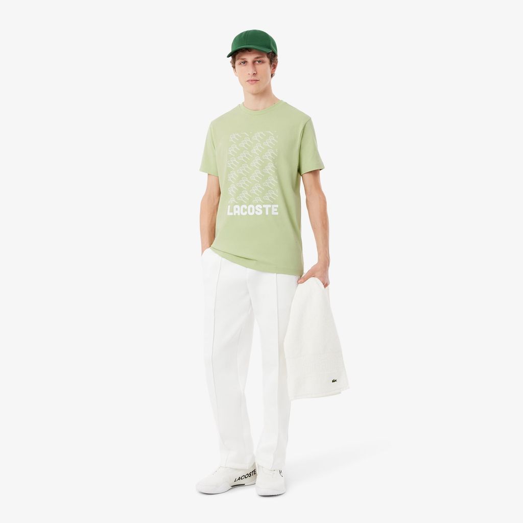 Áo Thun Tennis Lacoste Nam Dáng Suông In Hình Công Nghệ Thoáng Khí