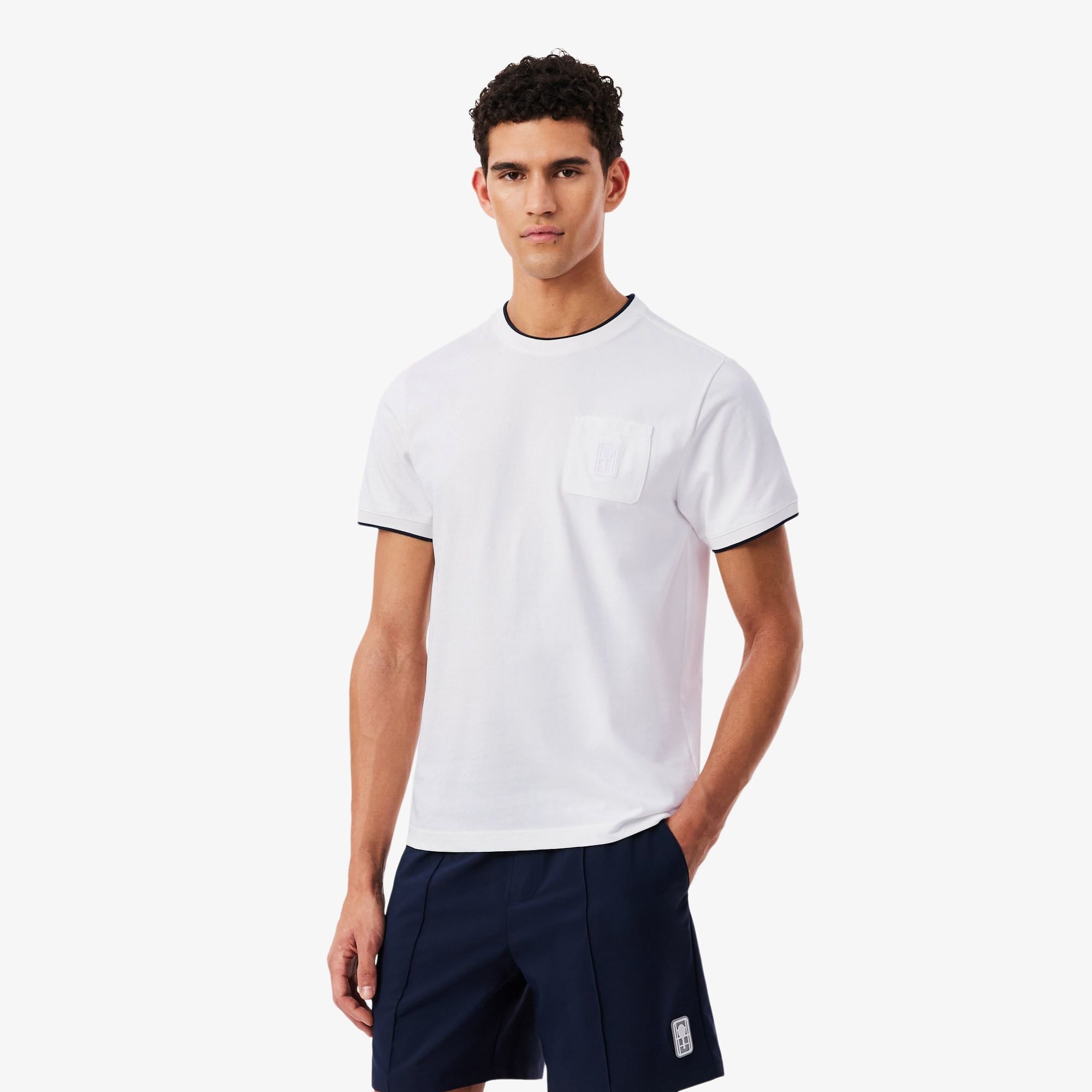Áo Thun Tennis Lacoste Nam Heritage Dáng Suông Có Phù Hiệu Công Nghệ Thoáng Khí