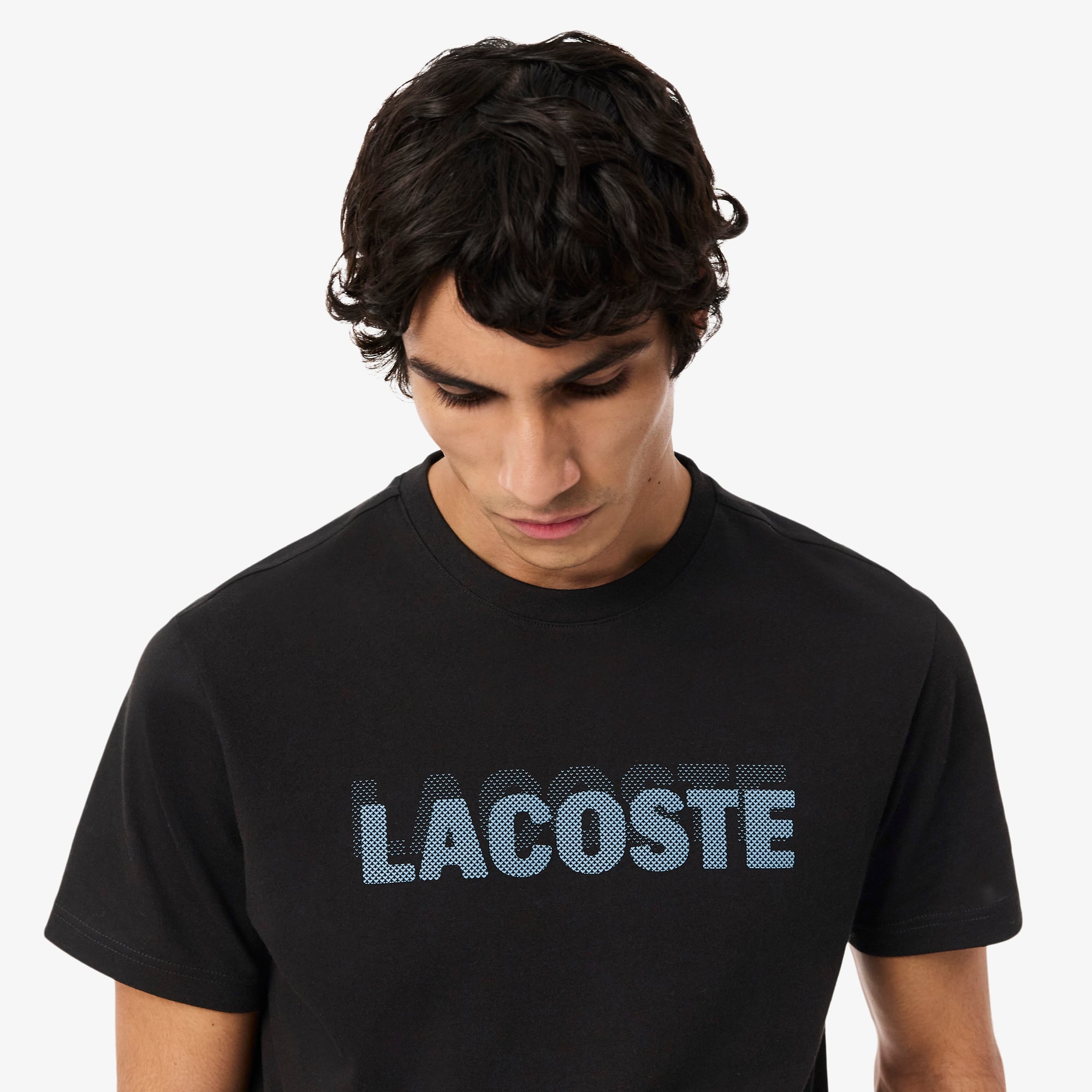 Áo Thun Thể Thao Lacoste Nam Dáng Suông In Hình Công Nghệ Thoáng Khí