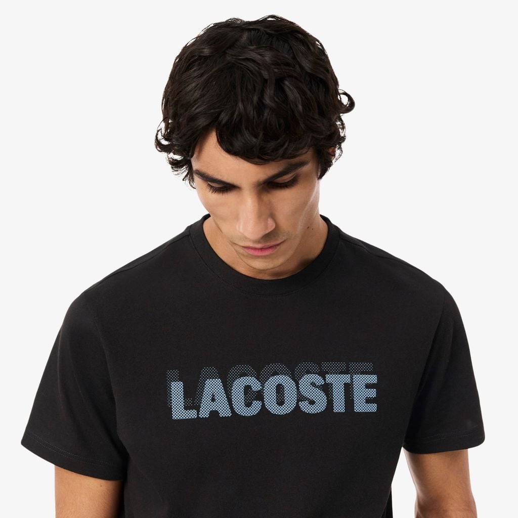 Áo Thun Thể Thao Lacoste Nam Dáng Suông In Hình Công Nghệ Thoáng Khí