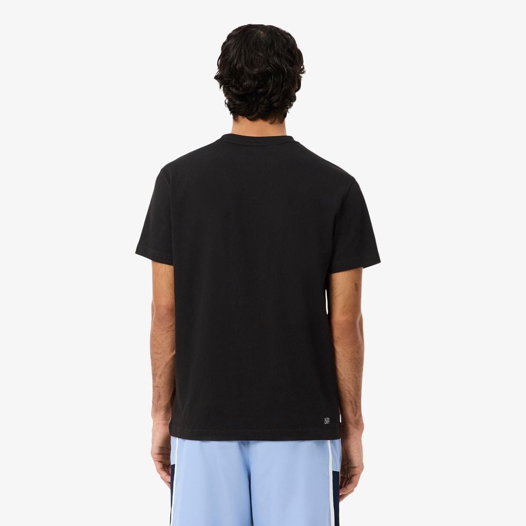 Áo Thun Thể Thao Lacoste Nam Dáng Suông In Hình Công Nghệ Thoáng Khí