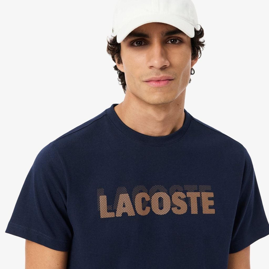 Áo Thun Thể Thao Lacoste Nam Dáng Suông In Hình Công Nghệ Thoáng Khí