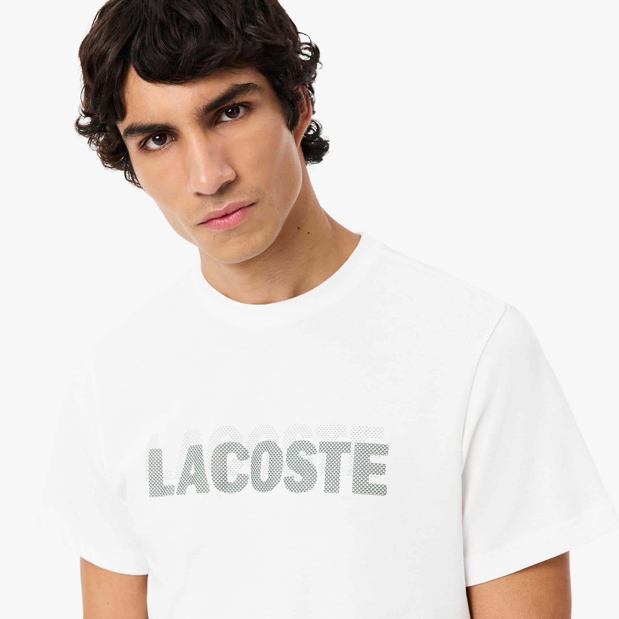 Áo Thun Thể Thao Lacoste Nam Dáng Suông In Hình Công Nghệ Thoáng Khí